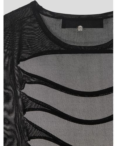 Versace Slashed Knit Sweater - Black