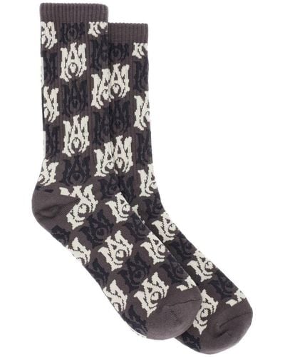 Amiri Socks With Ma Pattern - Black