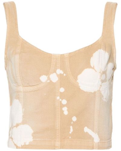 MSGM Tie-dye Motif Top - Natural