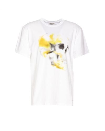 Alexander McQueen Obscured Skull T-Shirt - White