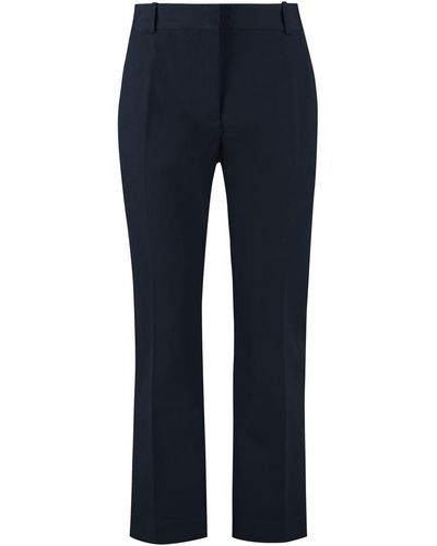 FRAME Cotton Cropped Trousers - Blue