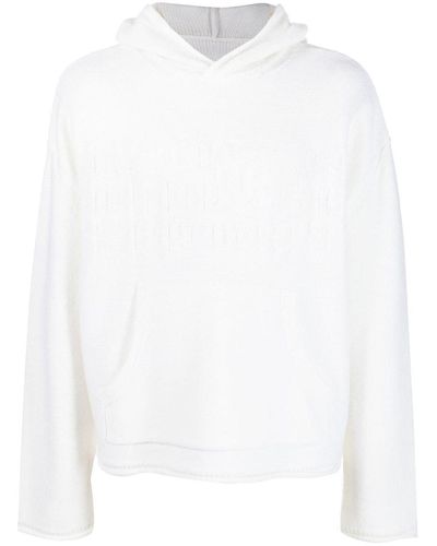 MM6 by Maison Martin Margiela Number-motif Knitted Hoodie - White
