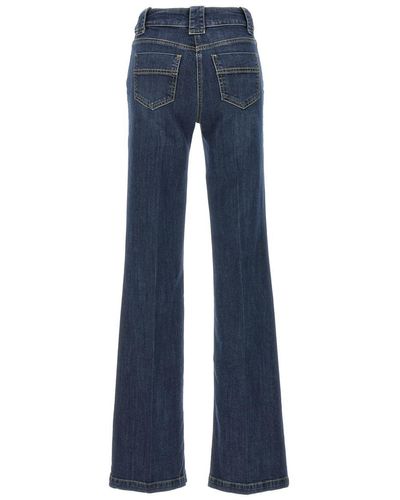 Elisabetta Franchi Maxi Zip Jeans - Blue