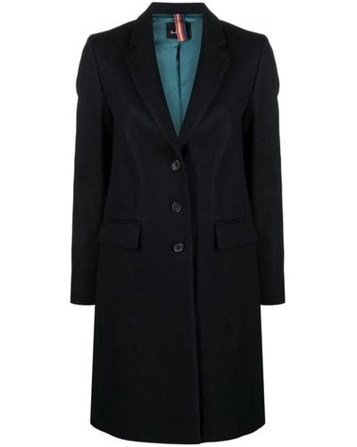 PS by Paul Smith Wool Blend Single-breasted Coat - Black