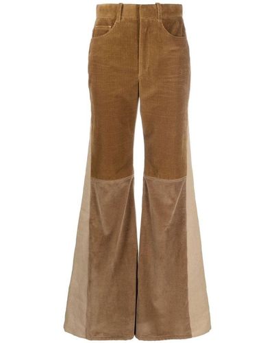 Chloé High-Waisted Flared Trousers - Brown