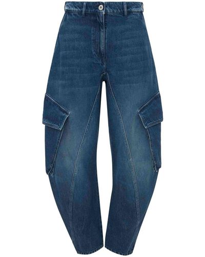 JW Anderson Curved-Seam Tapered Jeans - Blue