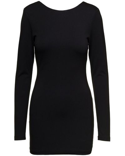 ROTATE BIRGER CHRISTENSEN Mini Fitted Dress With Cut-Out Details On The Back - Black