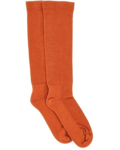 Rick Owens Socks With Logo - Orange