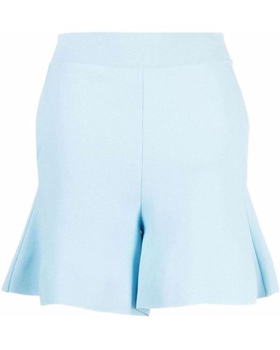 Stella McCartney Peplum-hem Crepe Shorts - Blue