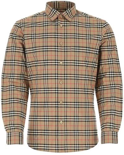 Burberry Check Motif Cotton Shirt - Multicolour