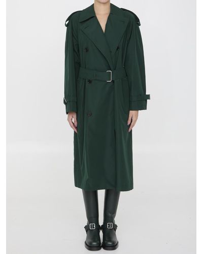 Burberry Long Trench Coat - Green