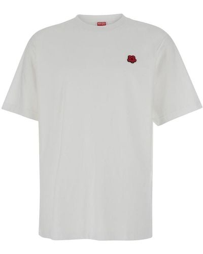 KENZO Crewneck T-Shirt With Boke Flowers - White