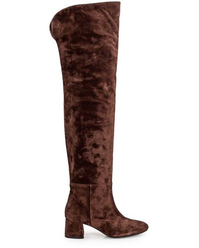 Anna F. Suede Leather Boot - Brown