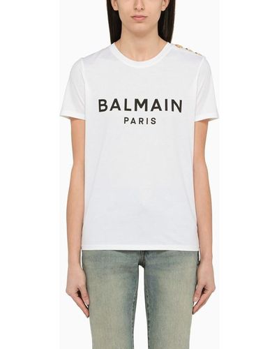 Balmain Crew-neck T-shirt With Logo - White