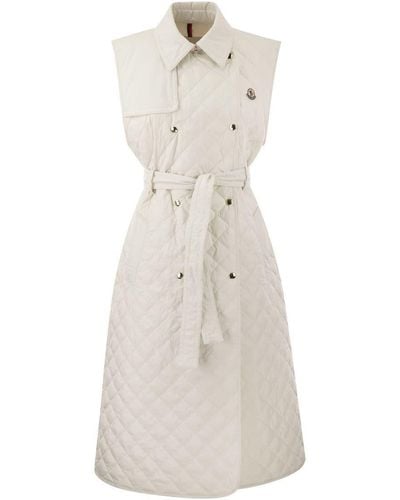 Moncler Alcione - Sleeveless Trench Down Jacket - White