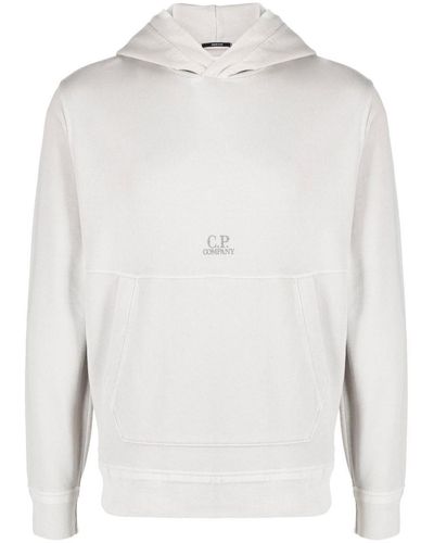 C.P. Company Logo-embroidered Pullover Hoodie - White