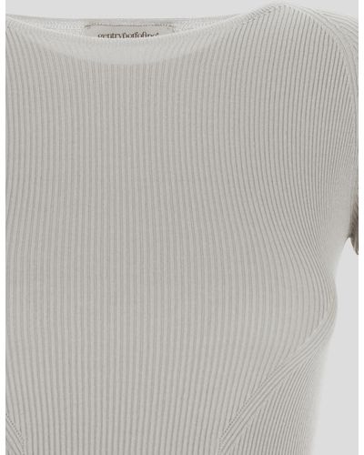 Gentry Portofino 3/4 Length Sleeved Knitted Top - Gray