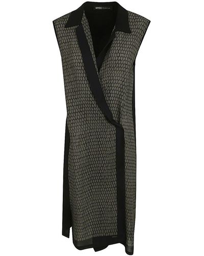 Ibrigu Foulard Sleveless Wrapped Dress Clothing - Black