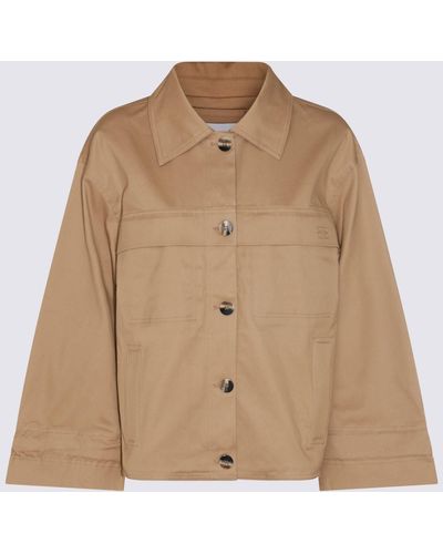 Ganni Cotton Casual Jacket - Brown