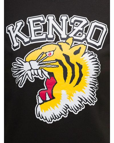 KENZO T-Shirt With Tiger Logo Print - Black