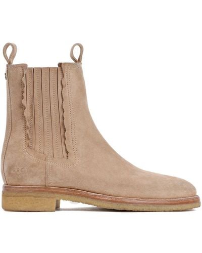 Golden Goose Chelsea Suede Boots Shoes - Natural