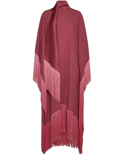 ‎Taller Marmo Mrs. Ross Fringed Crêpe Kaftan - Red