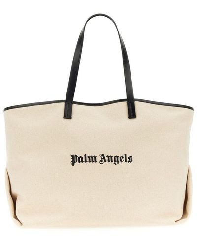 Palm Angels Tote Bag With Logo - Natural