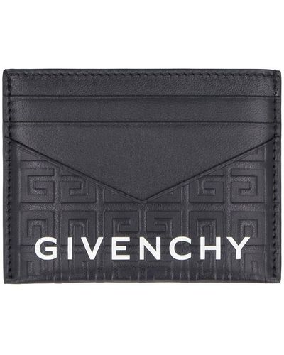 Givenchy G Cut Leather Card Holder - Gray