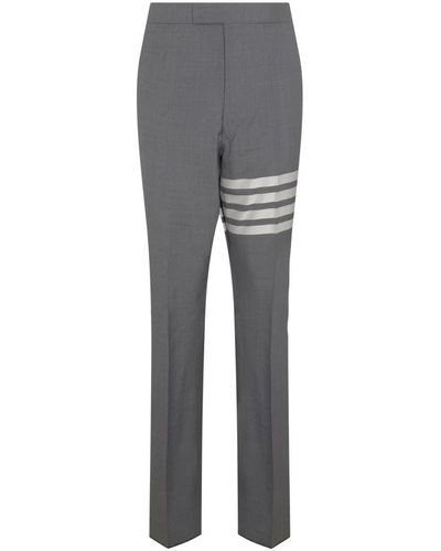 Thom Browne Med Gray Plain Weave 4-bar Pants