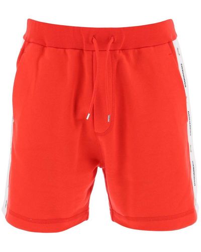 DSquared² Burbs Sweatshorts With Logo Bands - Red