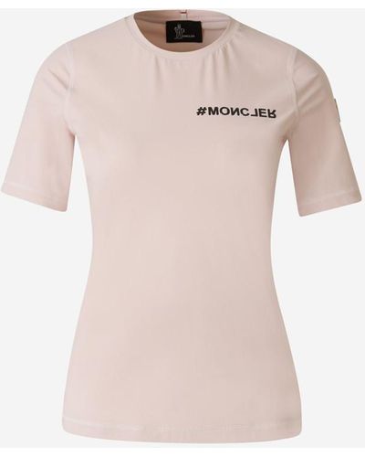 3 MONCLER GRENOBLE Logo Technical T-Shirt - Pink