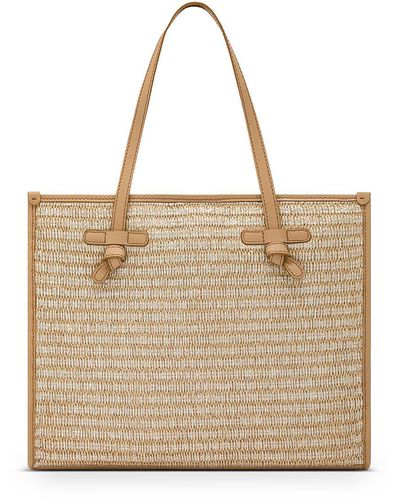 Gianni Chiarini Marcella Shopping Bag With Straw Effect - Natural