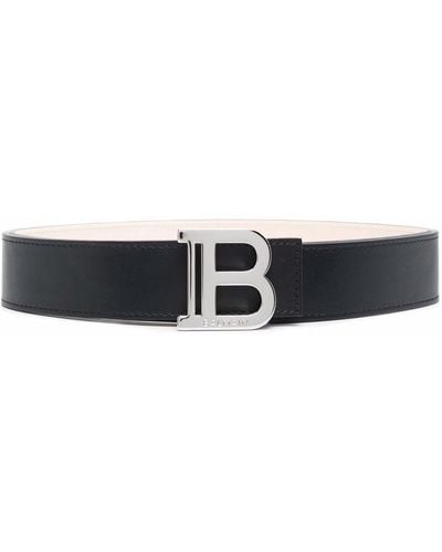 Balmain Man B-belt Belt In Black Leather