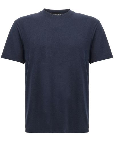 Tom Ford Cotton Lyocell T-shirt - Blue