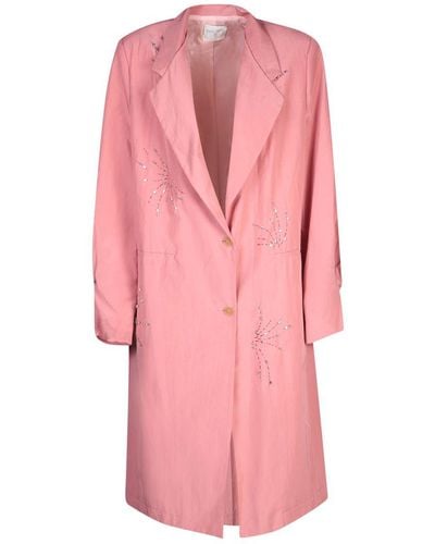 Forte Forte Embroidery Duster Coat - Pink