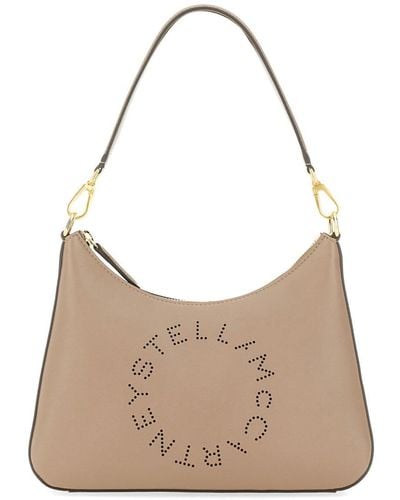 Stella McCartney Small Shoulder Bag With Logo - Natural