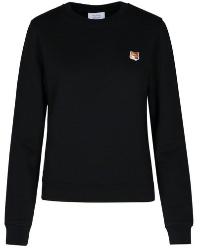 Maison Kitsuné 'Fox Head' Cotton Sweatshirt - Black