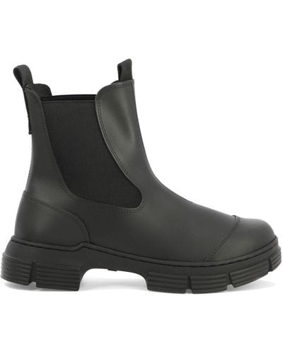 Ganni City Recycled Rubber Ankle Boots - Black