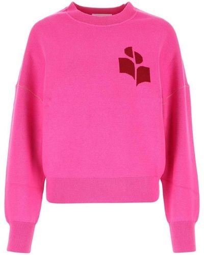 Isabel Marant Fuchsia Stretch Cotton Blend Altee Sweater - Pink