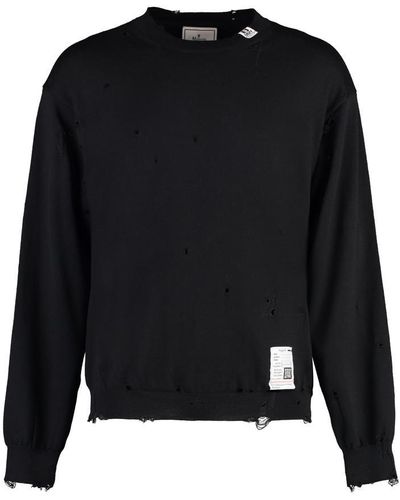 Maison Mihara Yasuhiro Crew-Neck Wool Sweater - Black