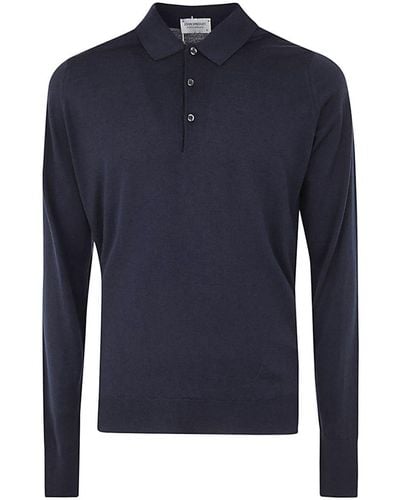 John Smedley Cotswold Long Sleeves Shirt Clothing - Blue