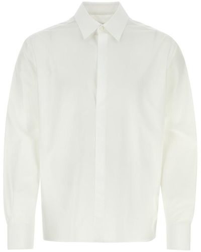 Lanvin Long Sleeved Poplin Shirt - White