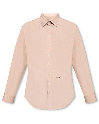 DSquared² Cotton Shirt With Logo - Pink