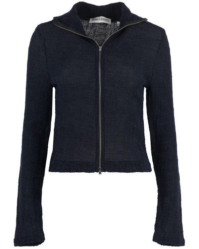 Our Legacy High Collar Zipped Cardigan - Blue