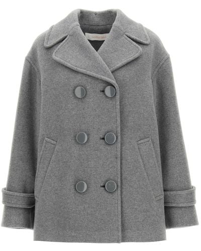 See By Chloé See By Chloe Double-breasted Wool Peacoat - Gray