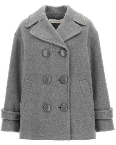 See By Chloé See By Chloe Double-breasted Wool Peacoat - Grey