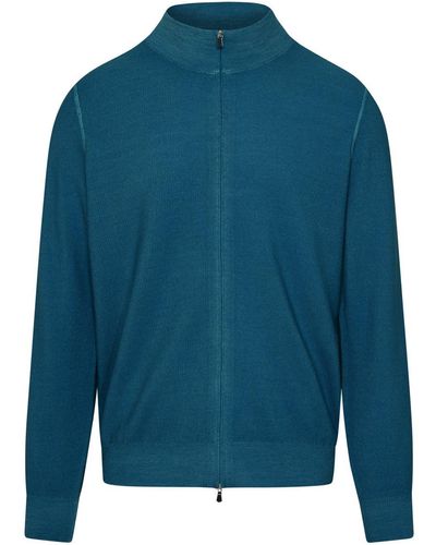 Gran Sasso Turquoise Wool Cardigan - Blue