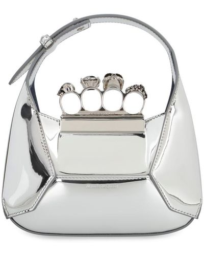 Alexander McQueen Mini Hobo Bag Jeweled - Metallic