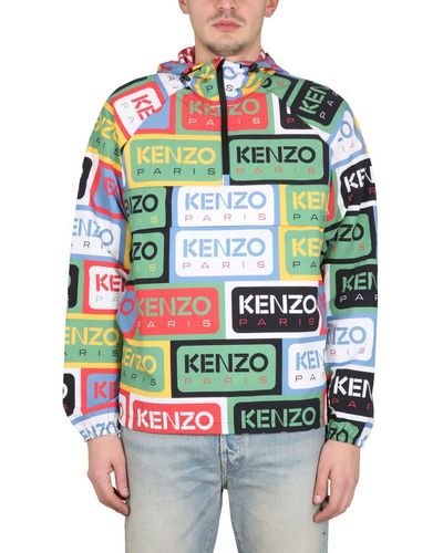 KENZO Labels Windbreaker Jacket - Multicolor