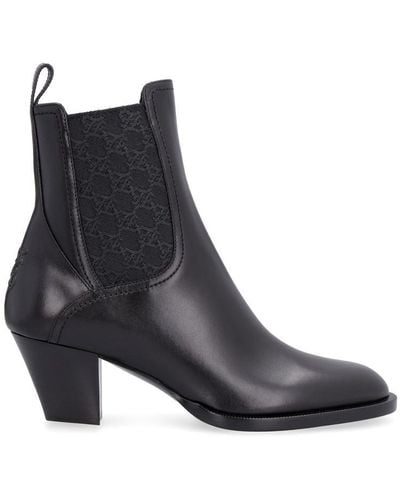Fendi Leather Ankle Boots - Black